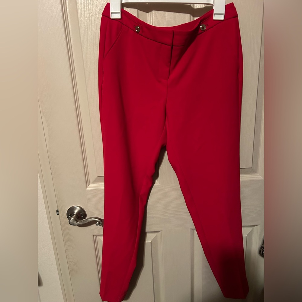 White House Black Market Vibrant Red Taper Ankle Pants